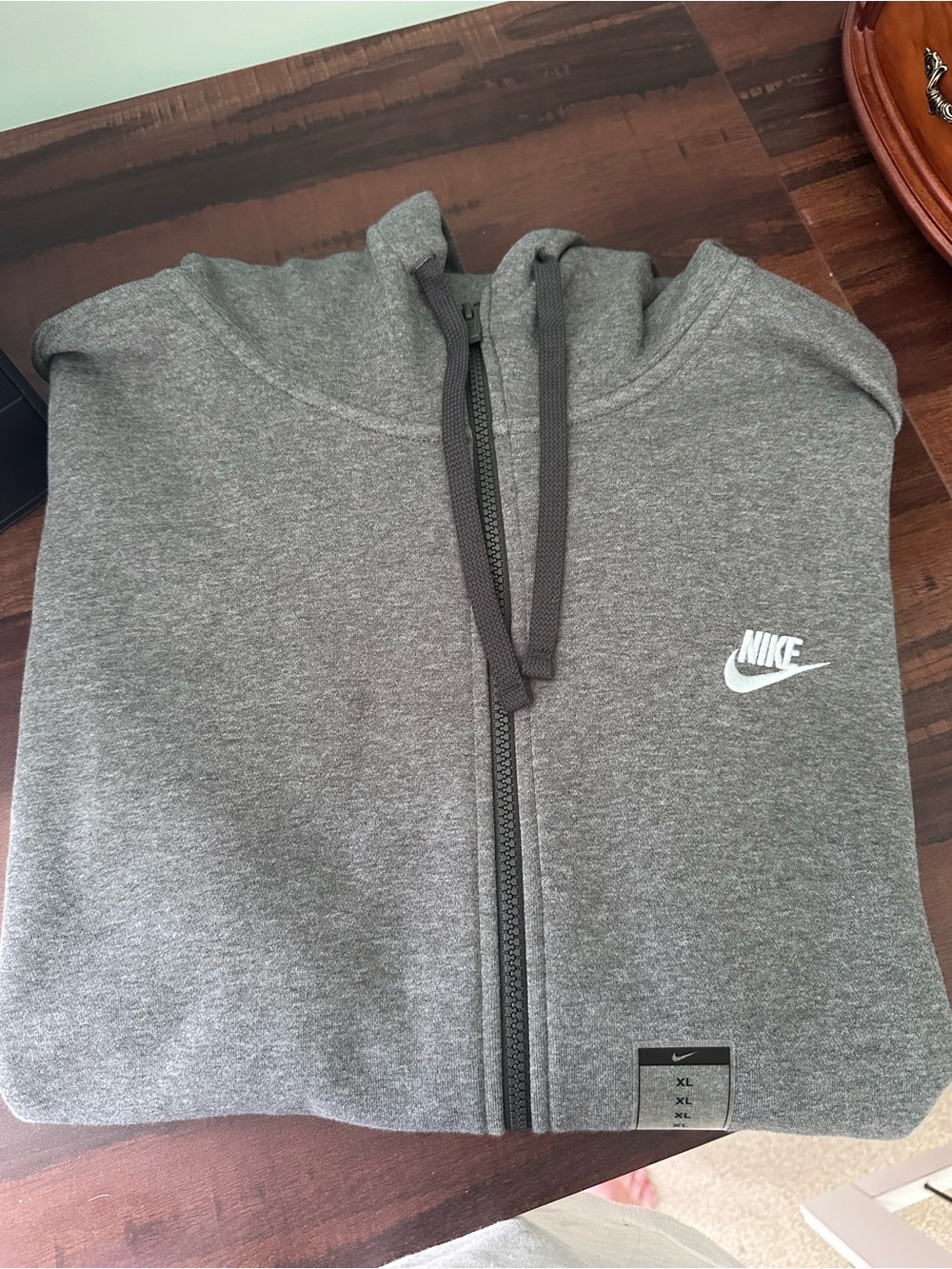 Men’s Nike Gray Full-Zip Hoodie with fleece Inner Lining